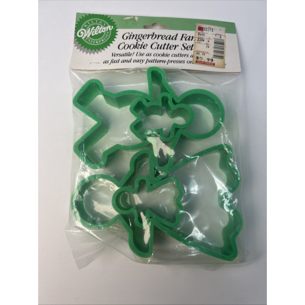 NEW Vintage Wilton Gingerbread Family Cookie Cutter Set 1988 Holiday Christmas